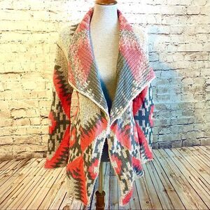 Eleven Star Aztec Sweater Cardigan Cream Pink Small Yellowstone Southwest